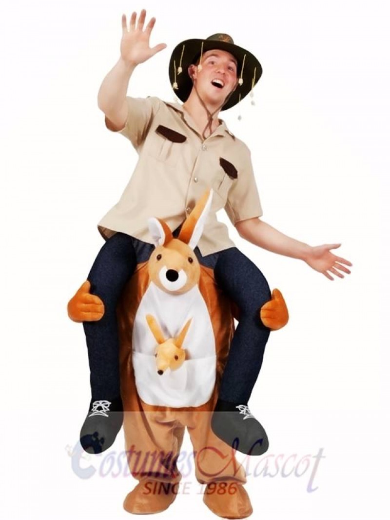 Carry Me Illusion Costume Kangaroo Ride On Piggy Back Mascot Costume