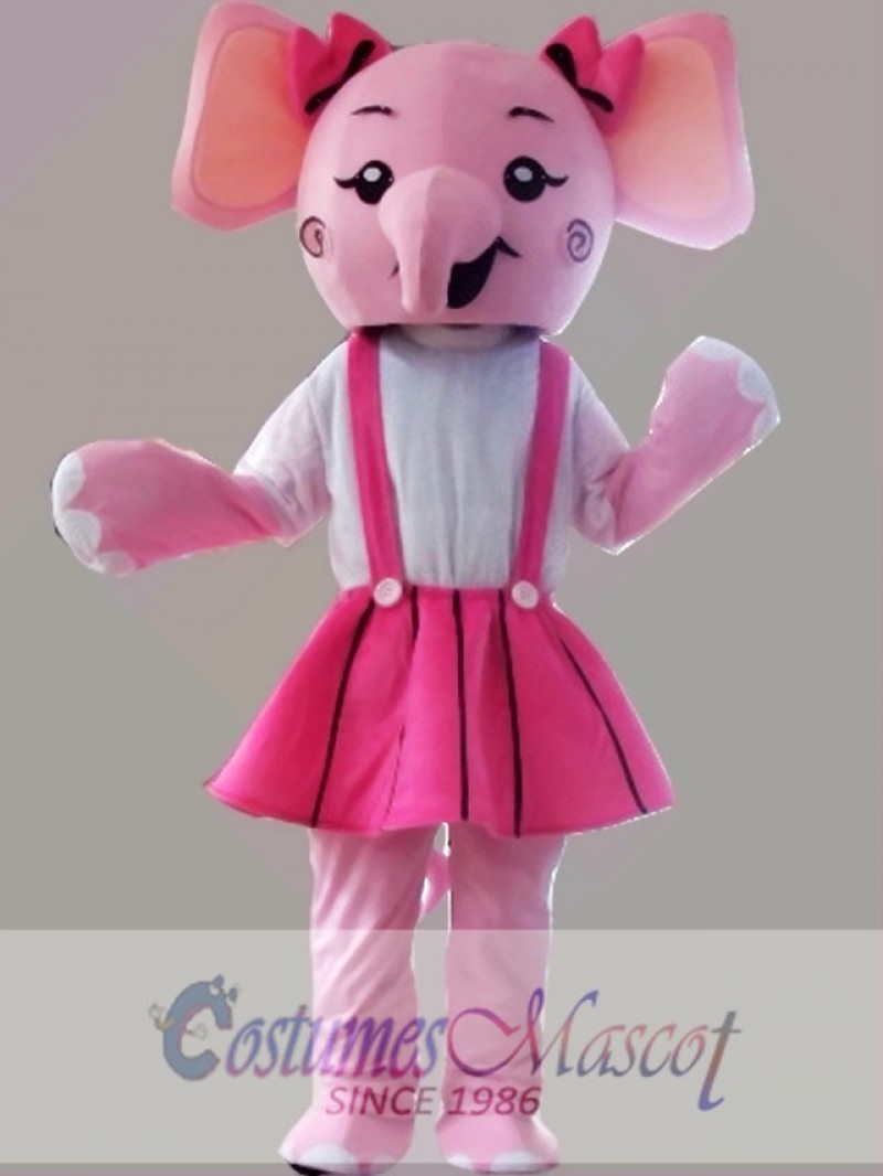 Pink Elephant Mascot Costume Cartoon