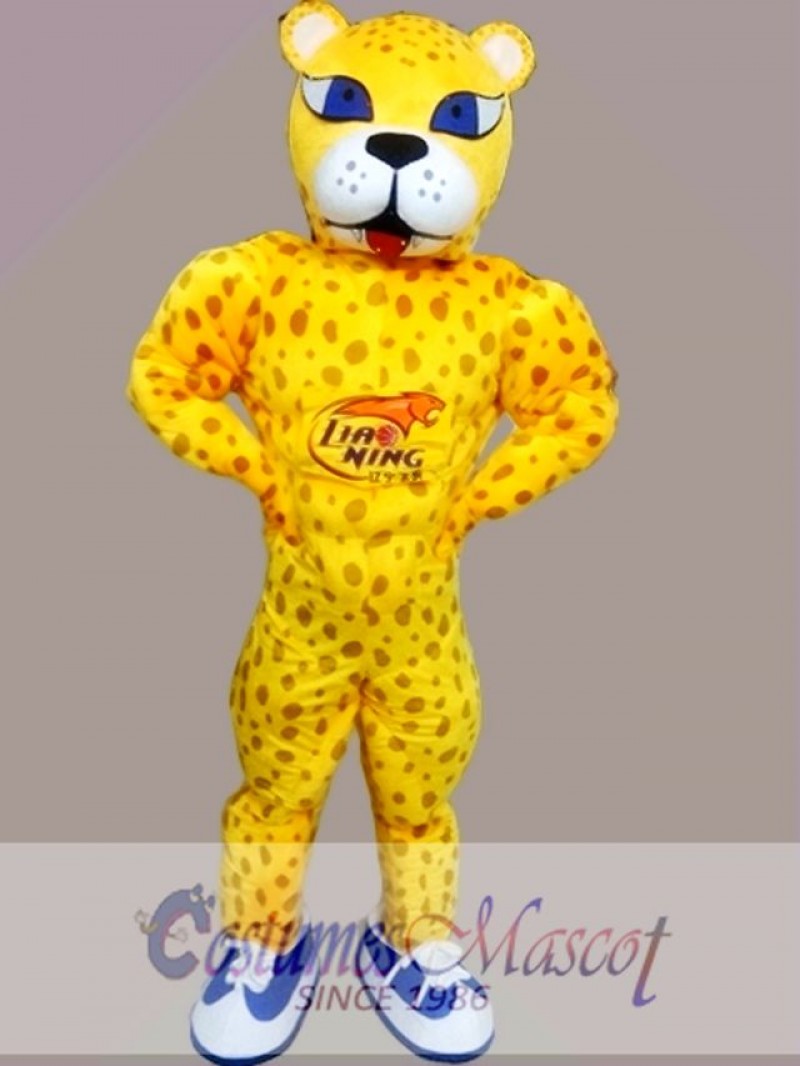 Yellow Panther Leopard Mascot Costume
