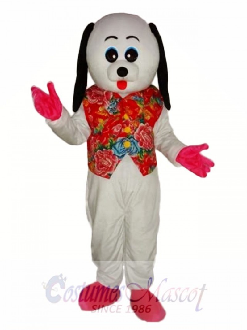 White Dog Mascot Adult Costume