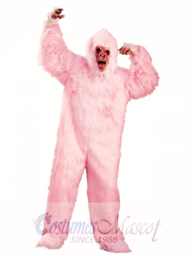 Love Pink Gorilla Monkey Mascot Costume