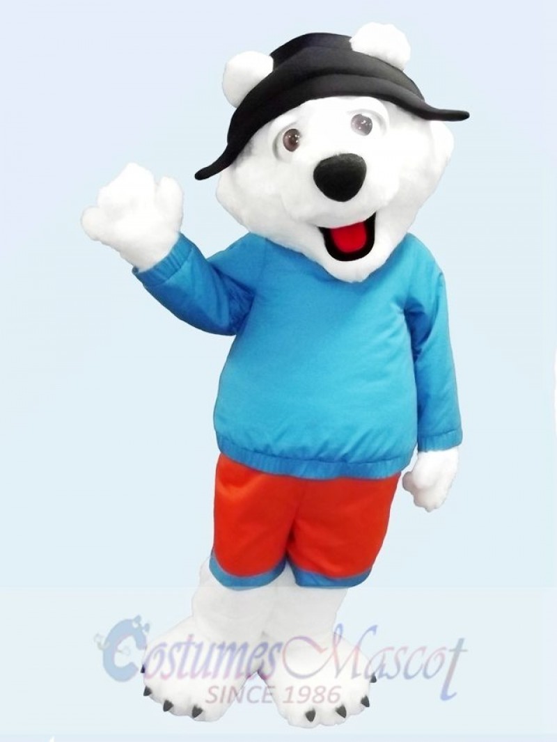 Cute Friendly Polar Bear Mascot Costume