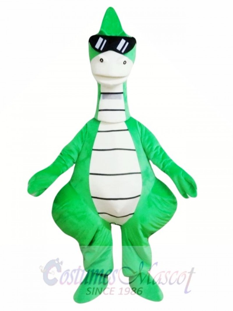 Cool Green Dinosaur Mascot Costume