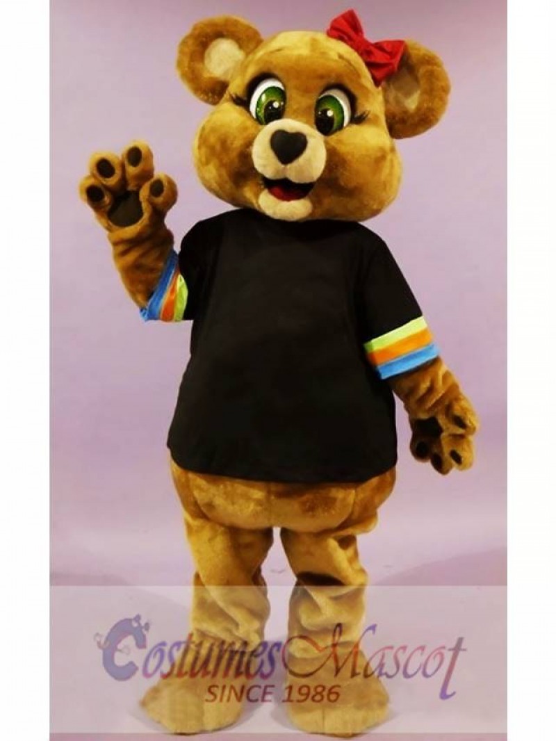 Cute Female Brown Bear Mascot Costume