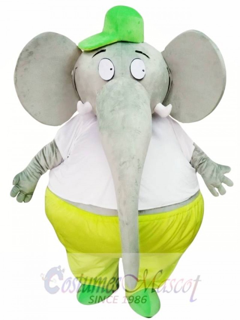 Big Fat Grey Elephant Mascot Costume