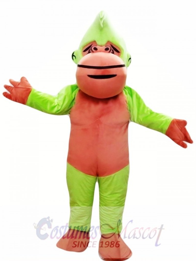 Green and Brown Chimpanzee Mascot Costume