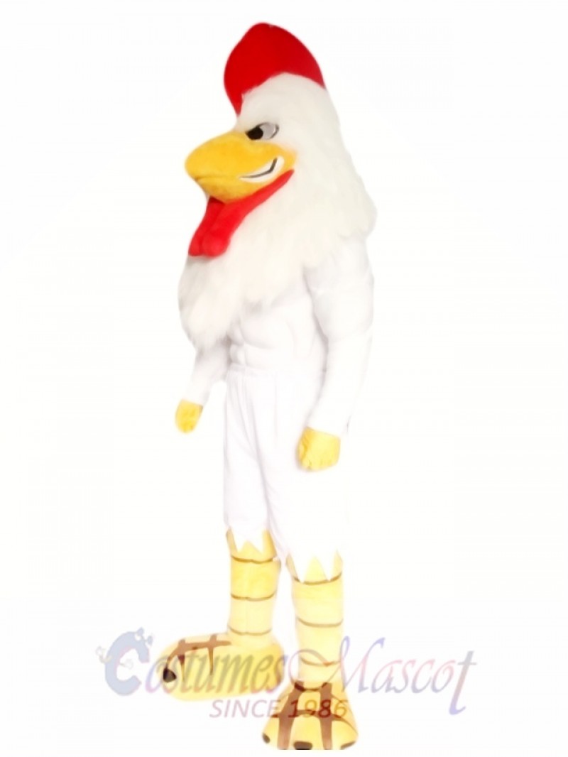 Power White Rooster Mascot Costume