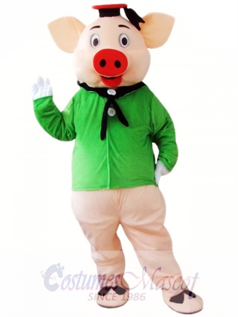 Green Pig Mascot Costume  