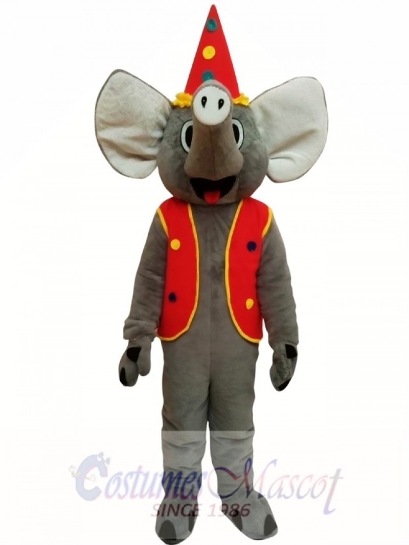 Elephant With Coat Christmas Mascot Costume