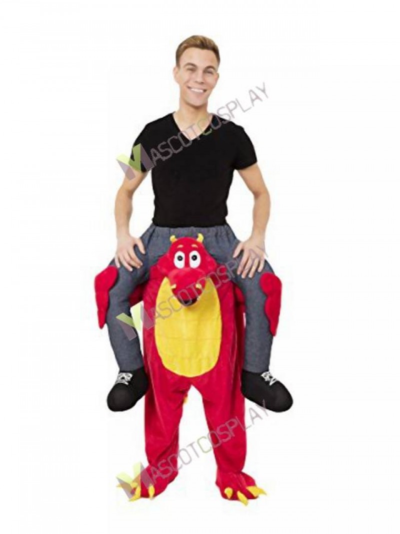 Piggyback Carry Me Ride on Red Dragon Mascot Costume
