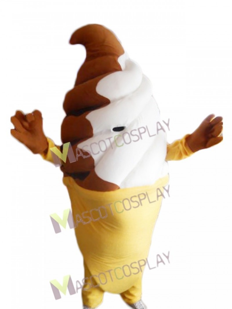 Hot Sale Adorable Vanilla Ice Cream with Chocolate Mascot Costume