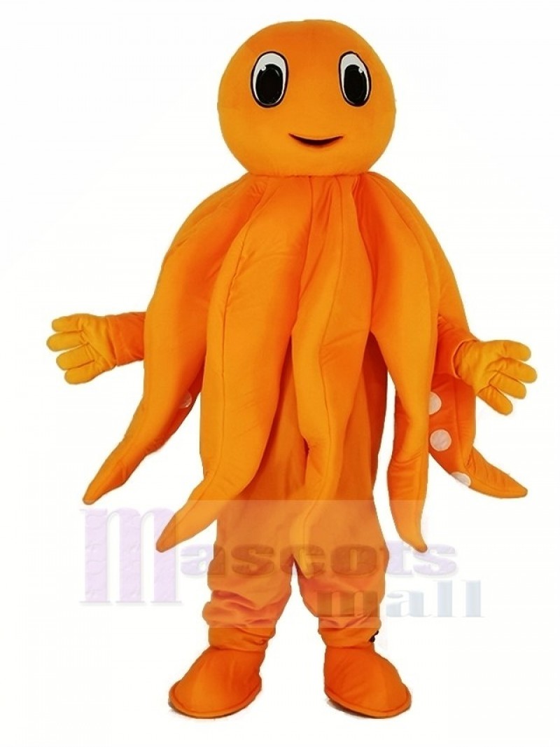 Orange Octopus Plush Adult Mascot Costume
