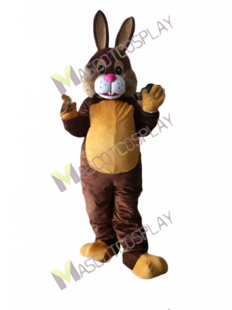 Happy Easter Brown Bunny Mascot Costume