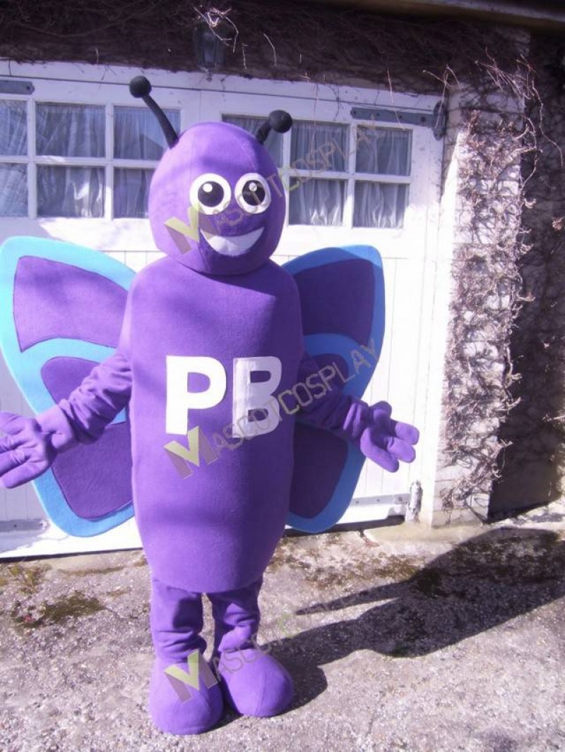 High Quality Adult Purple Butterfly Mascot Costume