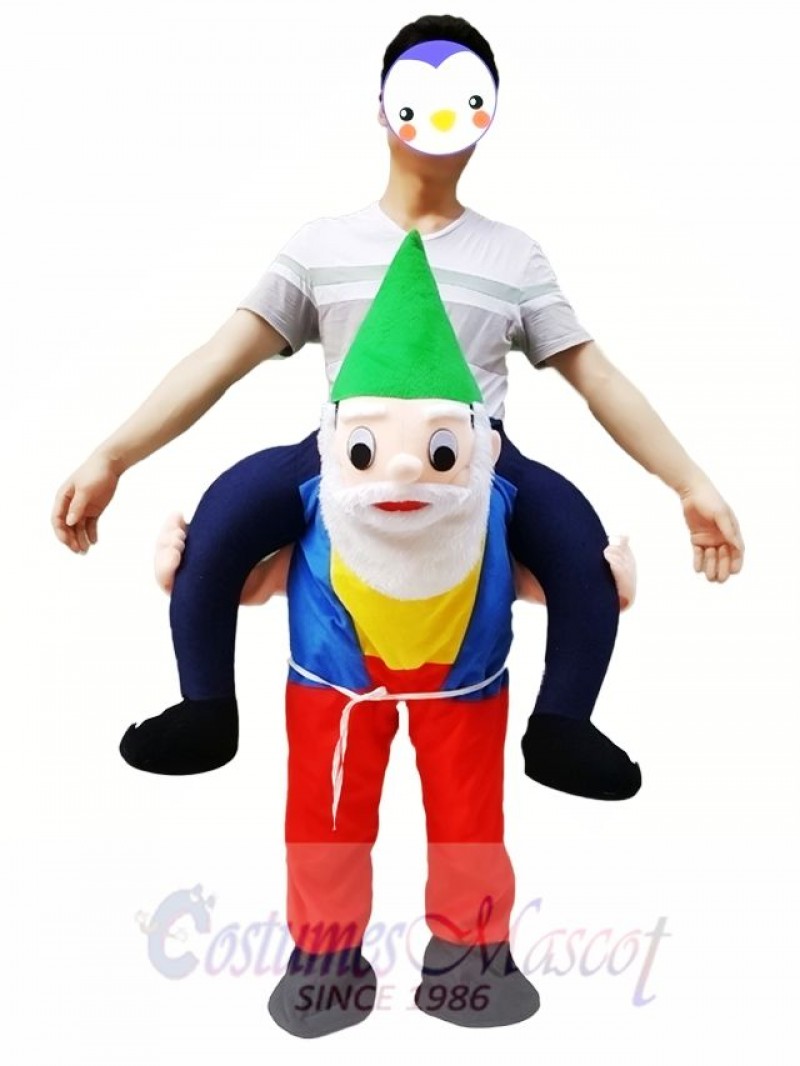 Back Shoulder Garden Gnome Carry Me Mascot Ride Costume Christmas Party Outfit