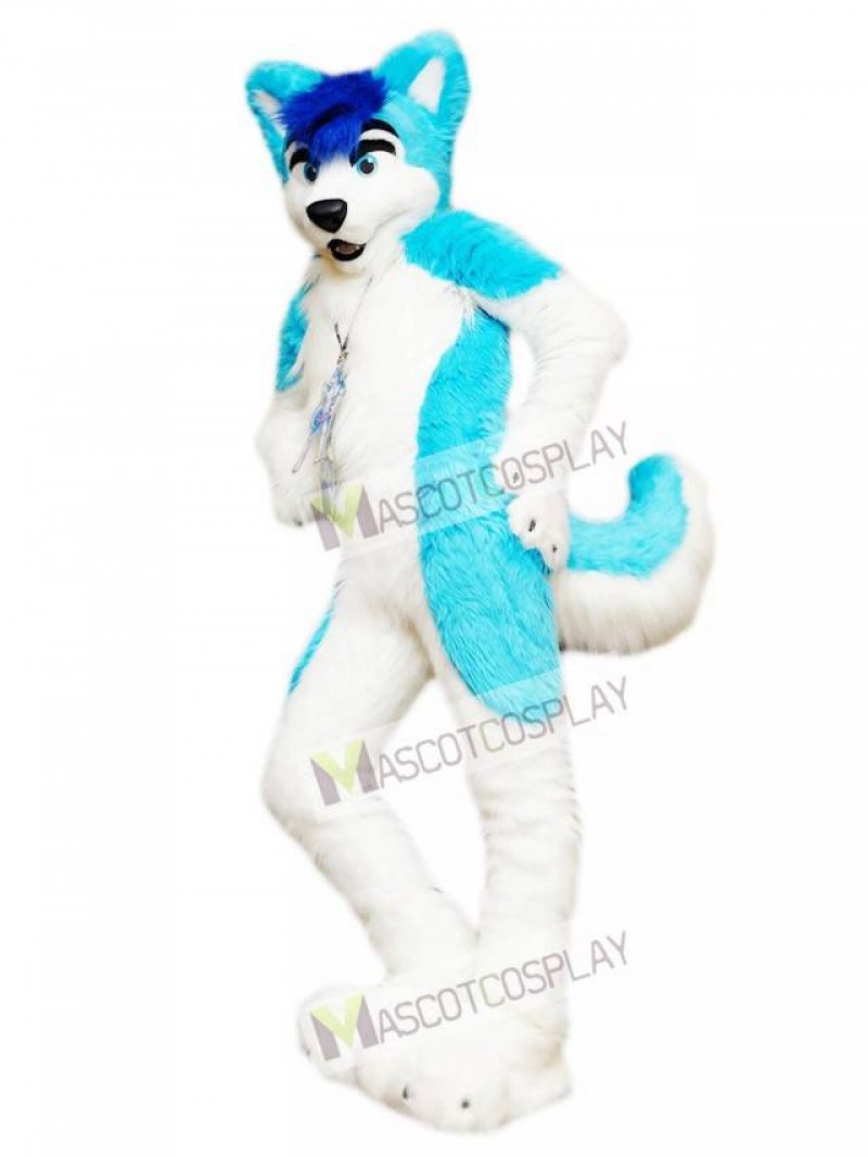 Blue Husky Dog Adult Mascot Costume Animal