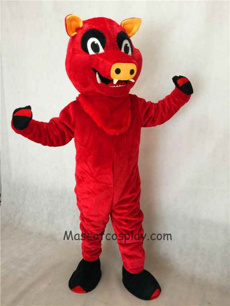 Hot Sale Adorable Realistic New Red Razorback Feral Pig Hog Wild Boar Mascot Costume