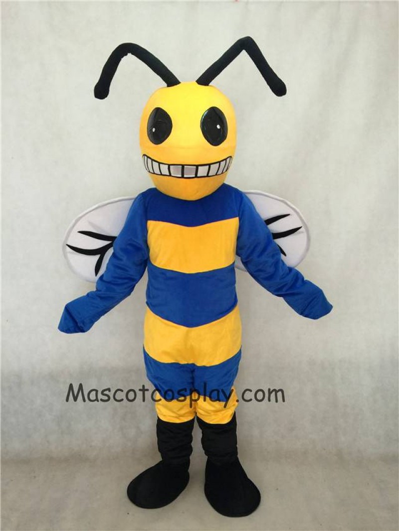 Hot Sale Adorable Realistic New Popular Professional Custom Color Royal Blue and Yellow Bee Mascot Costume