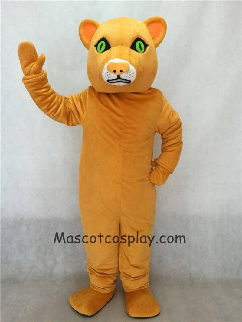 Cougar Mascot Costume with Green Eyes