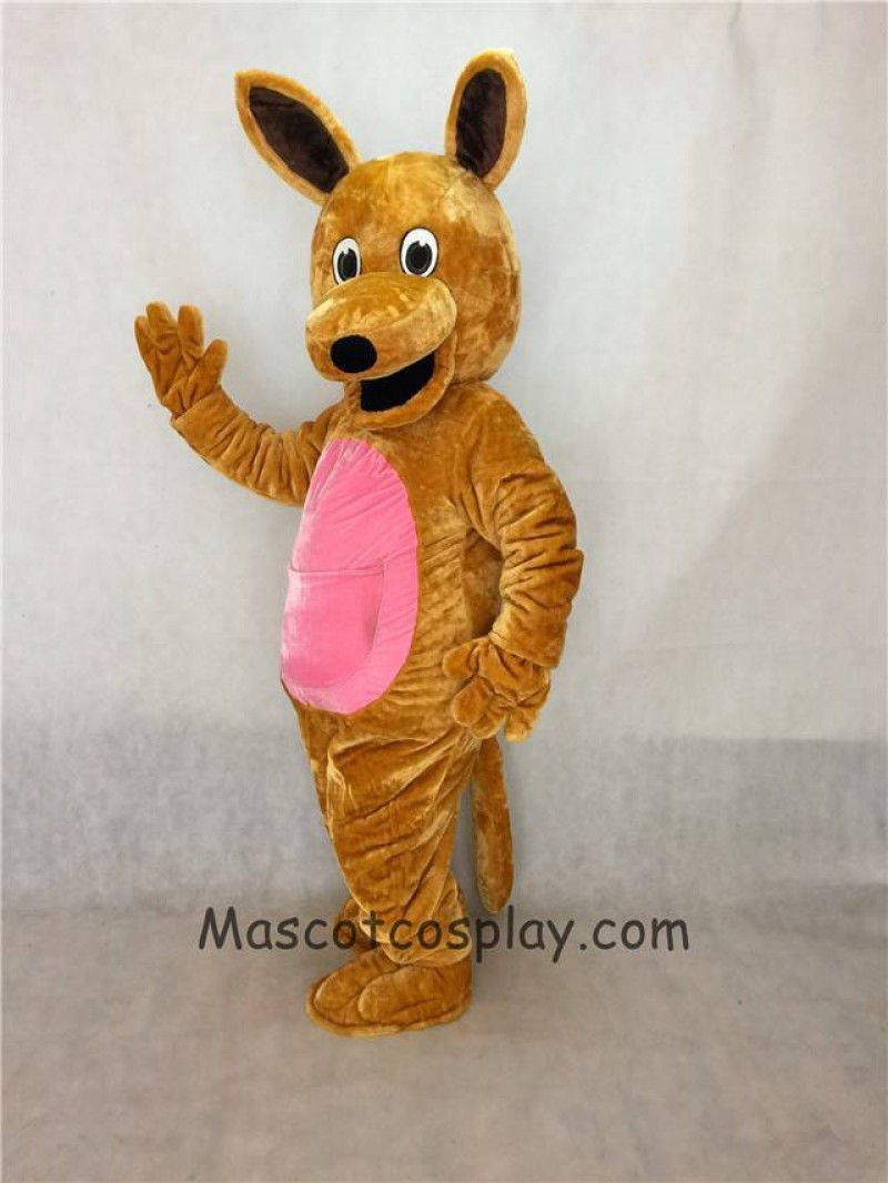 Cute Realistic Brown Kangaroo Mascot Adult Costume