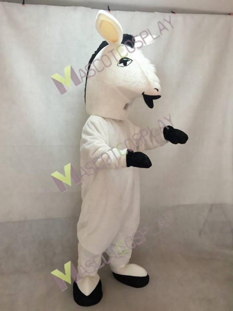 New White Donkey Mascot Costume