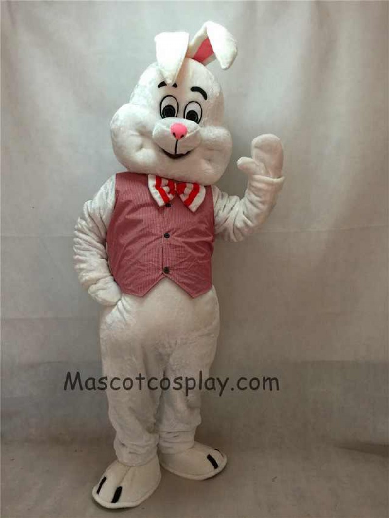High Quality Easter Cute March Hare Bunny Rabbit Mascot Costume with Vest and Bow