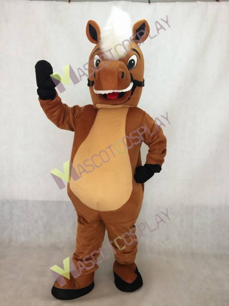 New Stable Horse Mascot Costume with White Mane