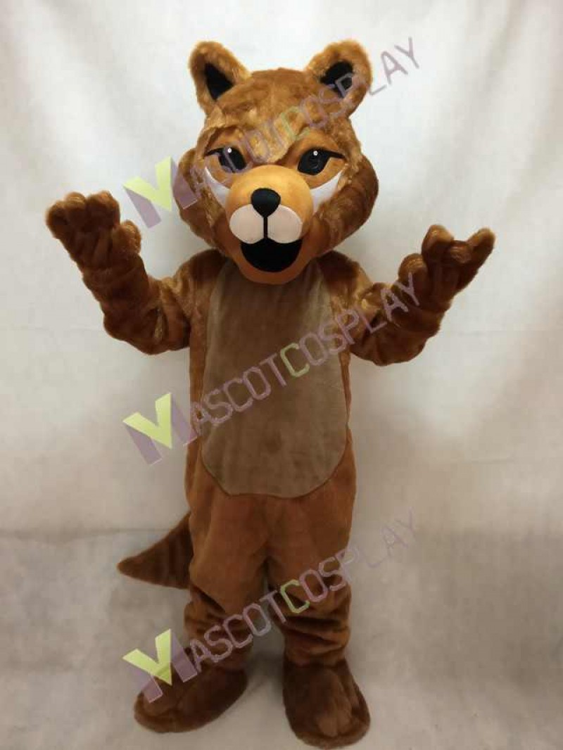 Cute Brown Roger Wolf Mascot Costume