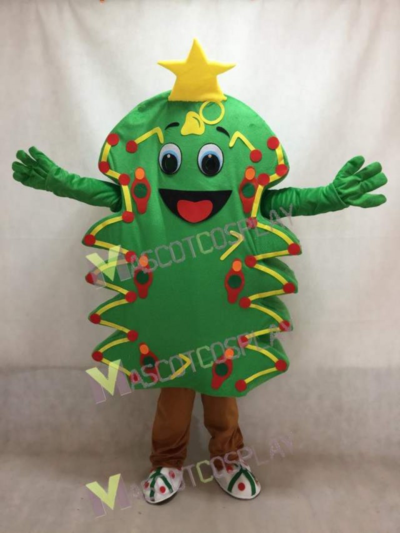 Green Christmas Tree Adult Mascot Costume