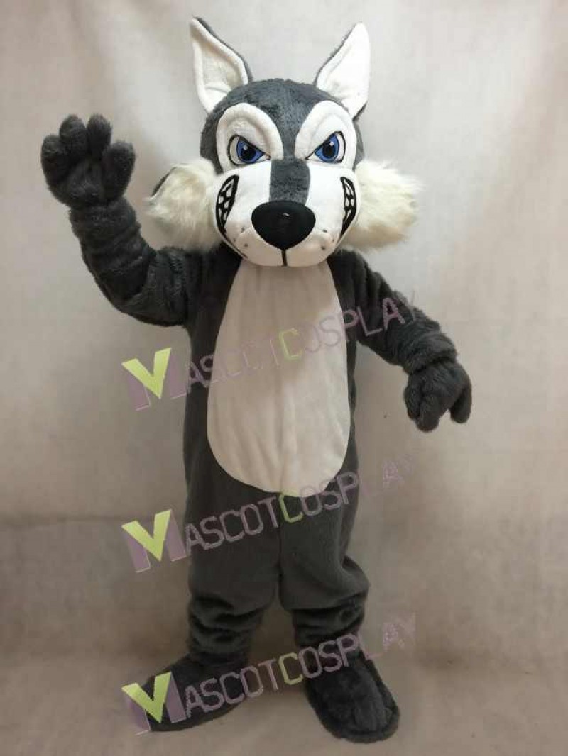 New Dark Grey Wolf Mascot Costume