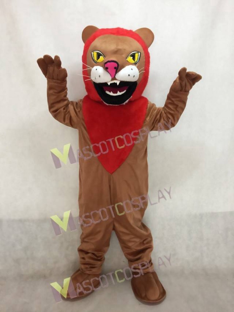Adult Custom Color African Lion with Red Mane Mascot Costume