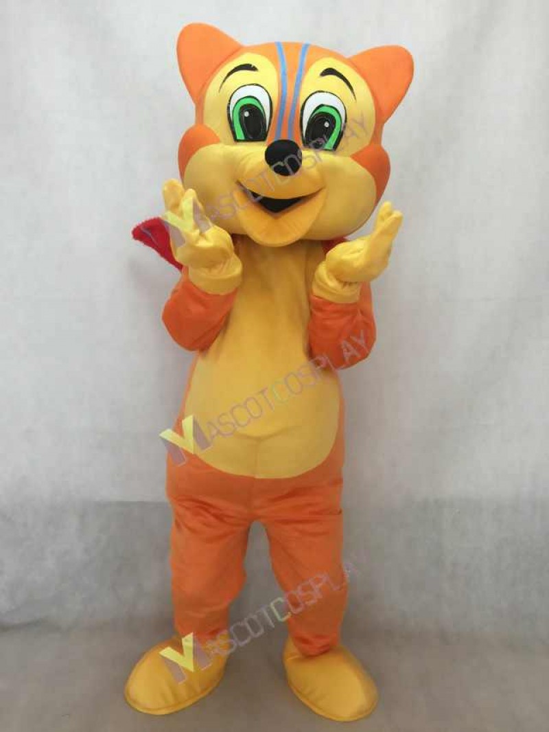 Realistic Adult Funny Squirrel with Red Tail Mascot Costume