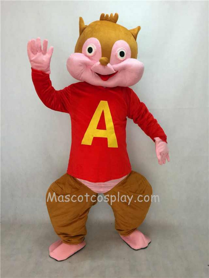 Cute Alvin Chipmunk Adult Mascot Costume