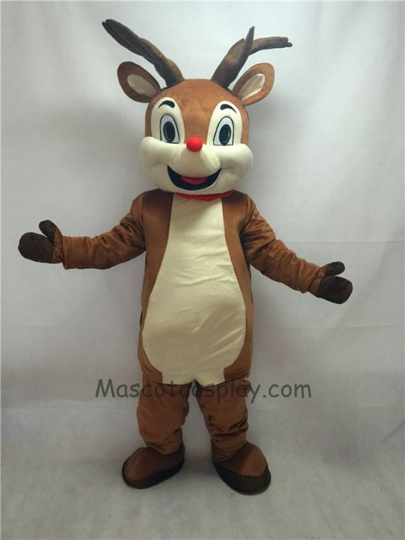 Cute New Red Nose Rudolph Reindeer Mascot Costume