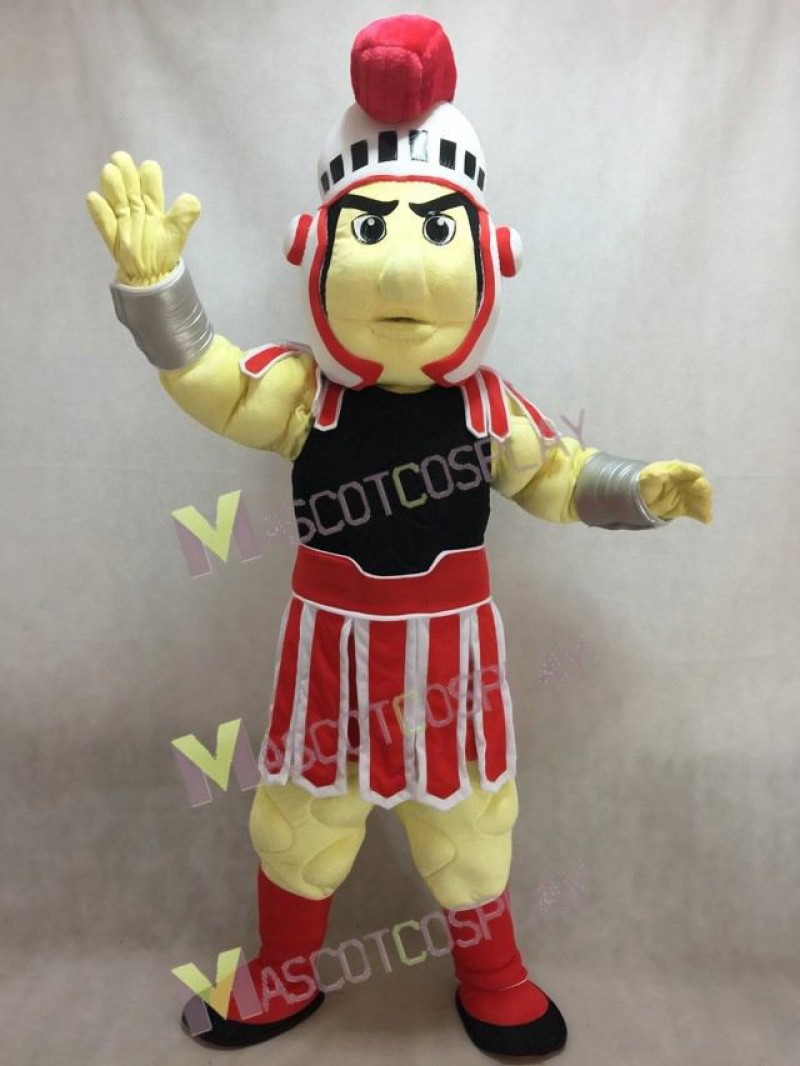 Custom Color Red and Black Spartan Trojan Knight Sparty Mascot Costume