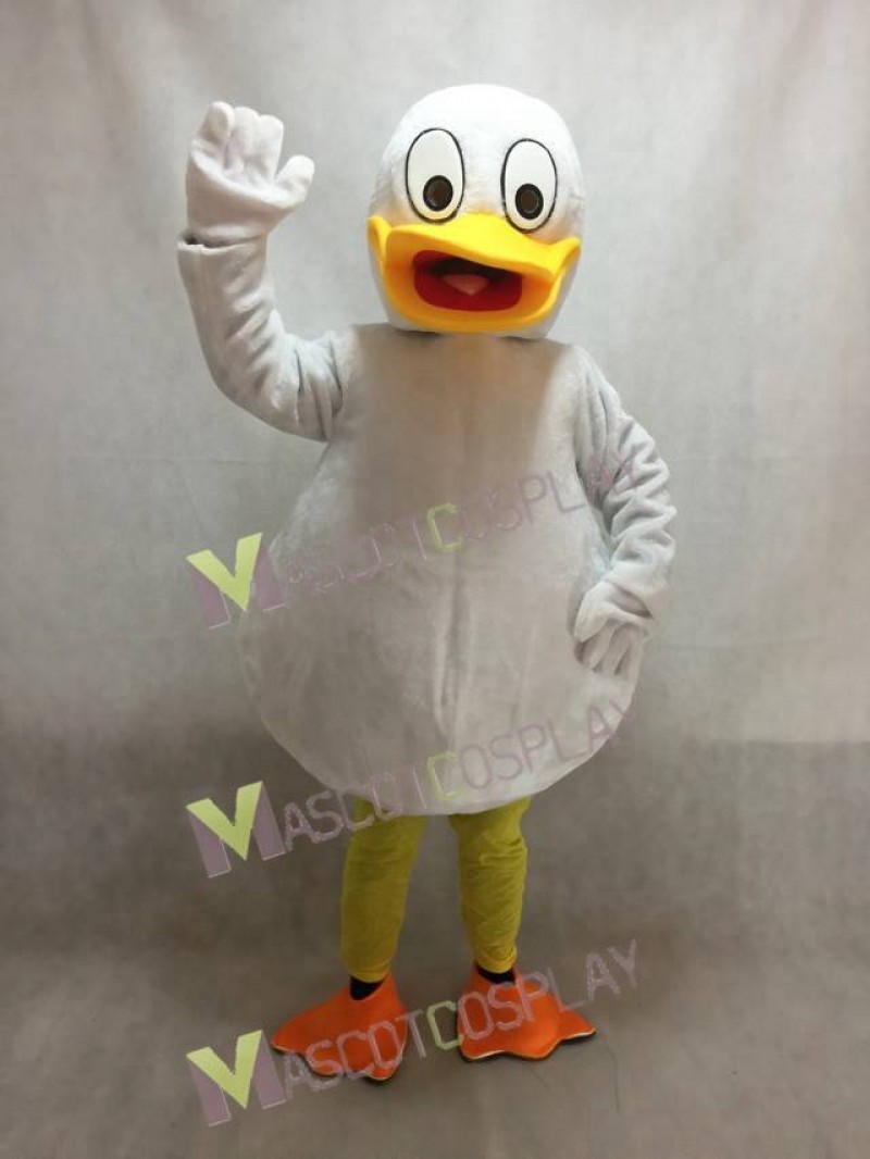 White Duck Mascot Costume with Yellow Beak