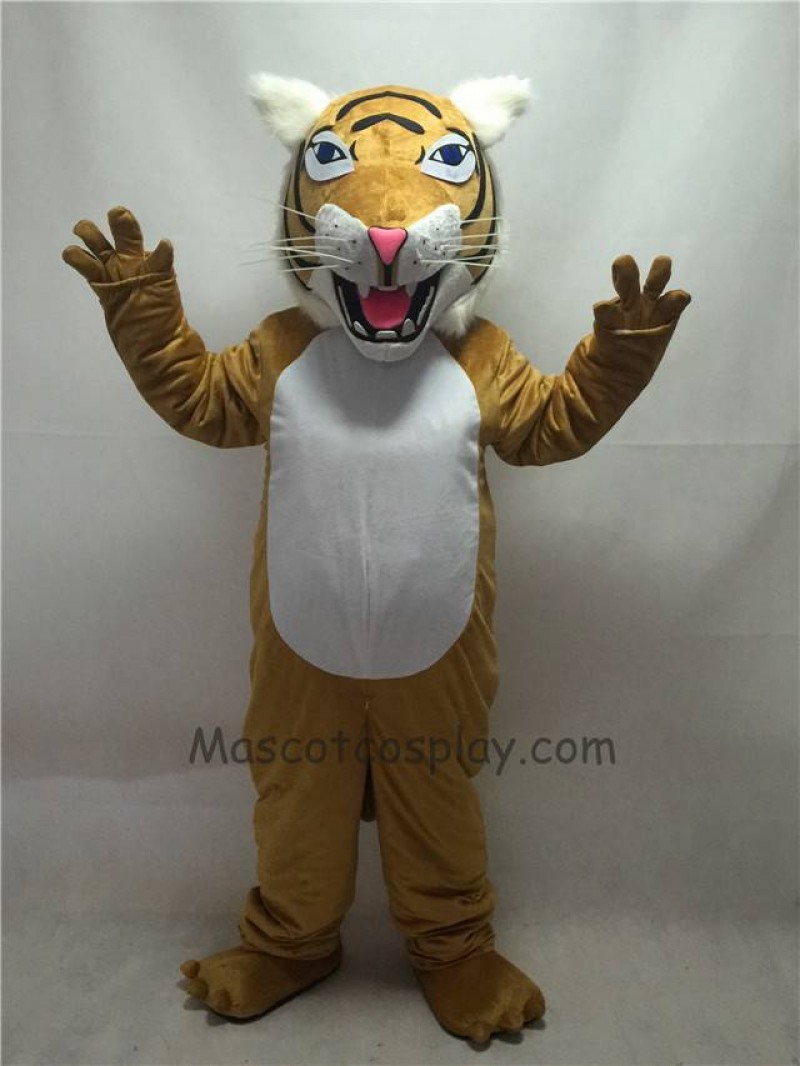 Fierce New Tan Wildcat Mascot Costume