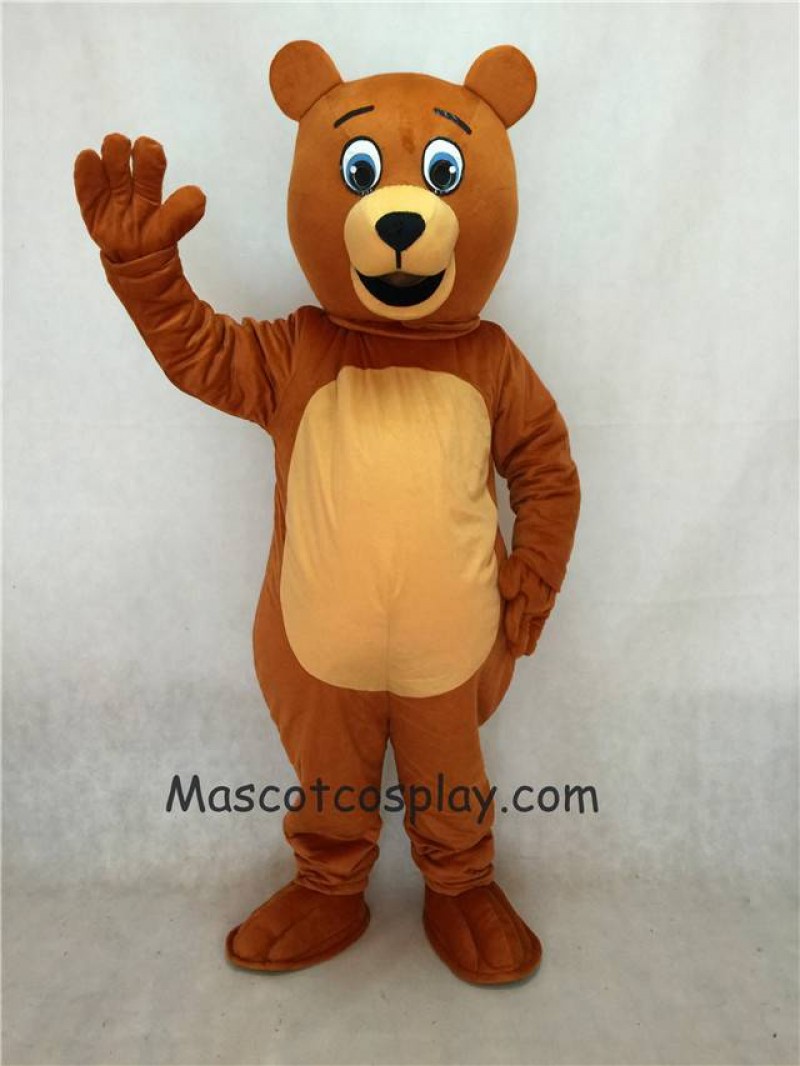 High Quality Realistic New Brown Jolly Happy Bear Mascot Costume