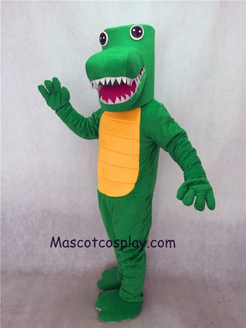 Hot Sale Adorable Realistic New Green Gator Mascot Costume