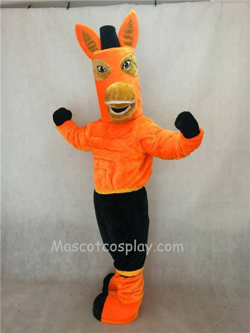 Hot Sale Adorable Realistic New Brown Jack Mule Mascot Character Costume Fancy Dress Outfit