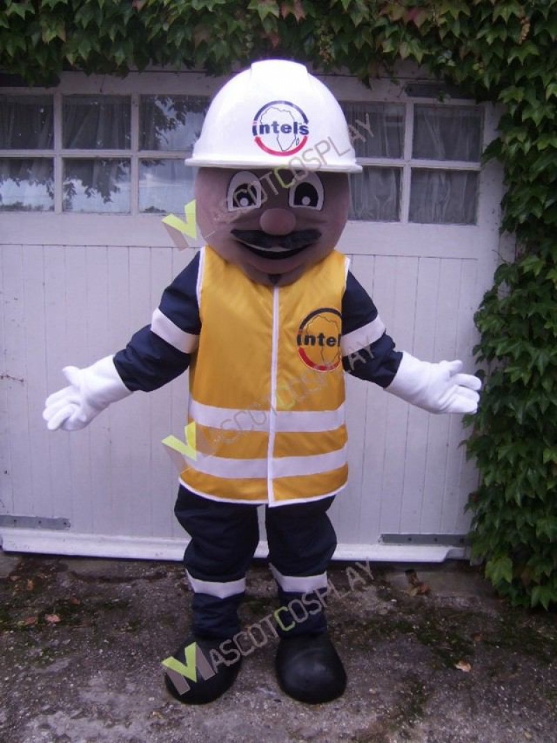 High Quality Adult Safety Builder Mascot Costume