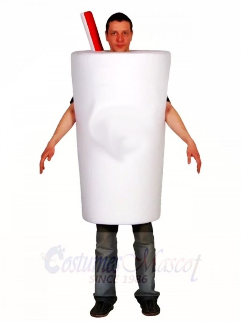 White Bottle Cup Mascot Costumes Drink