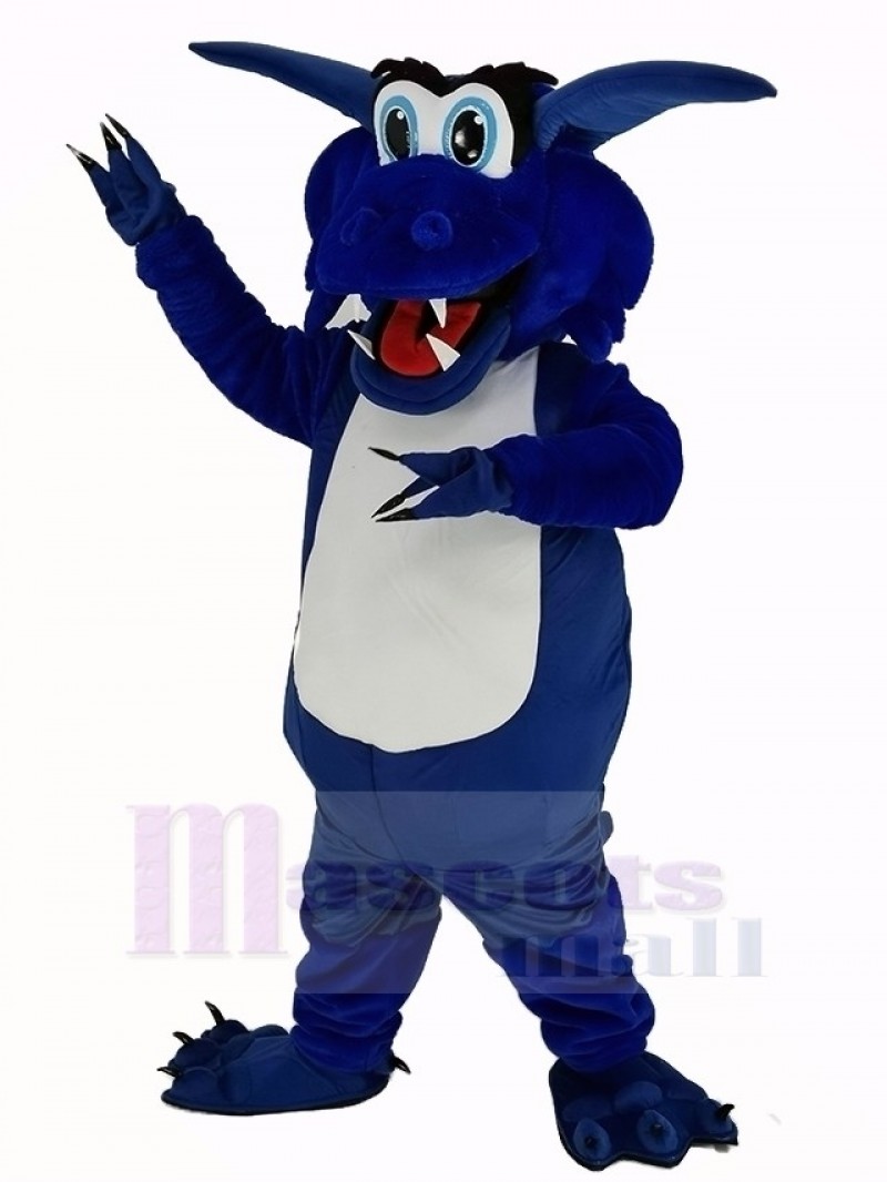 Happy Blue Dragon Mascot Costume Animal