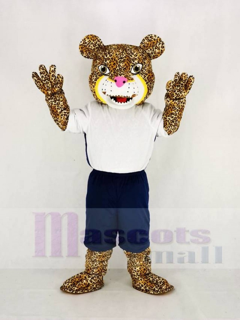Strong Power Jaguar with T-shirt Mascot Costume Animal
