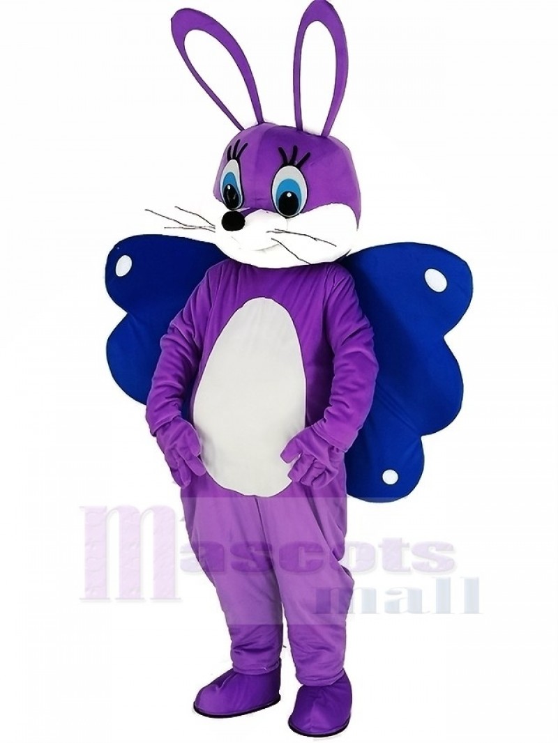 Butterfly Easter Purple Bunny Mascot Costume Animal