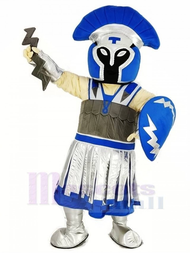 Blue Titan Spartan College Mascot Costume People