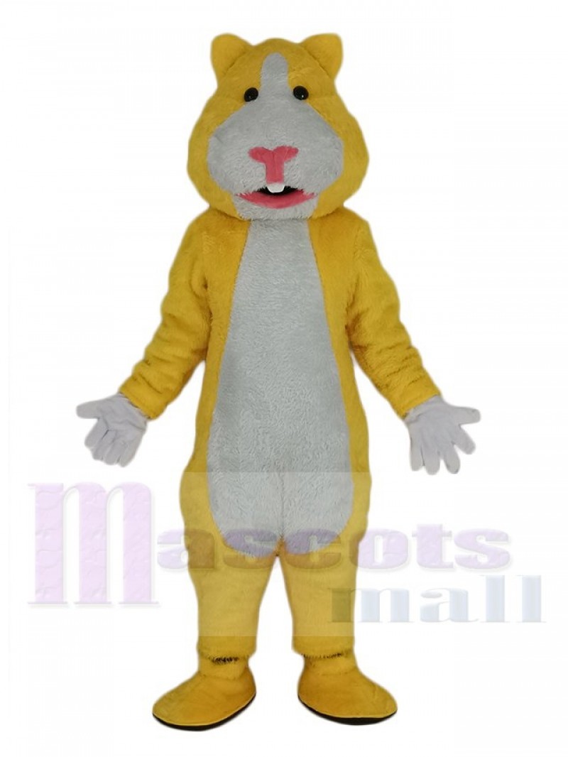 Yellow and White Hamster Mascot Costume