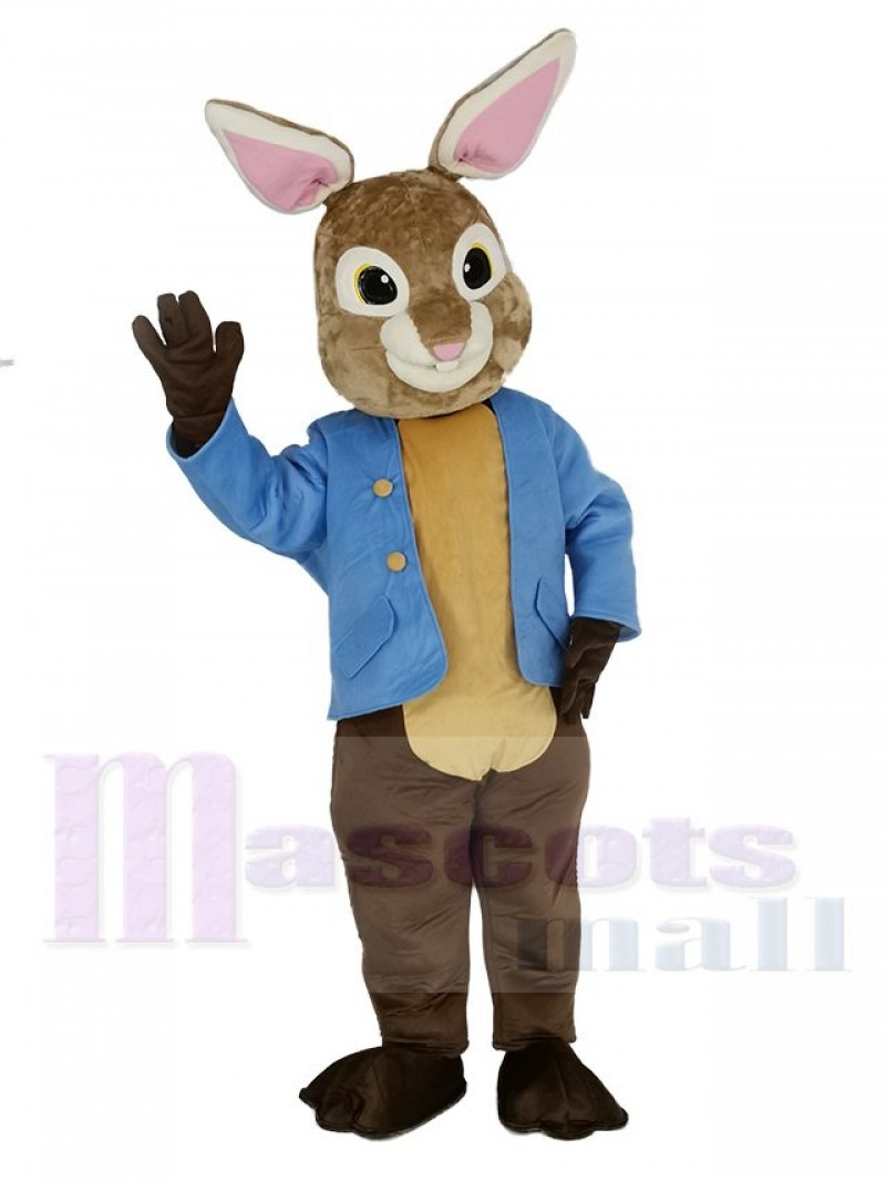 Brown and Gray Peter Rabbit Mascot Costume