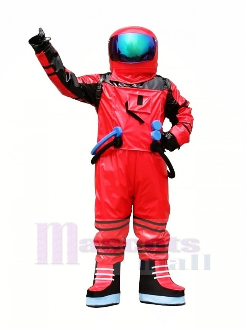 Red Astronaut Spaceman Mascot Costume Adult