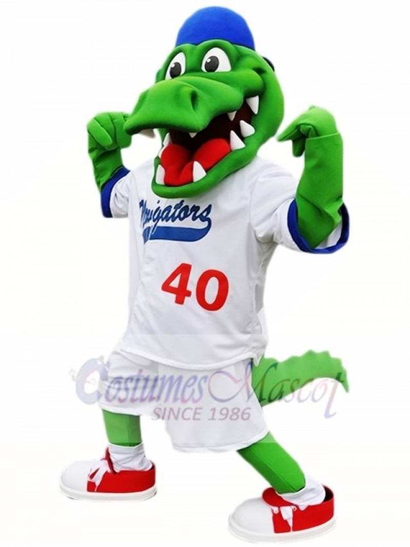 Blue Hat Athlete Crocodile Mascot Costume Alligator Mascot Costumes